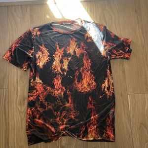 I heart raves flame mesh dress